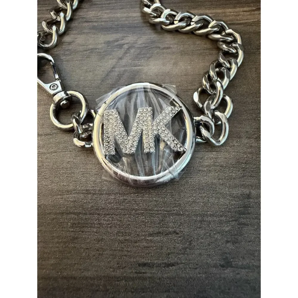 Michael Kors Silver tone chain link Belt #671 new without tag 40”